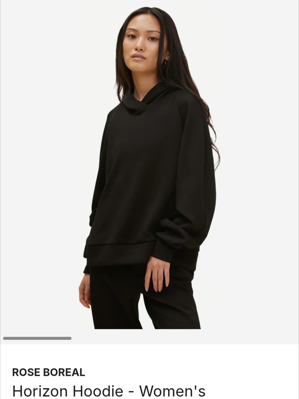 Women's Black Oversized Horizon Hoodie Sweatshirt